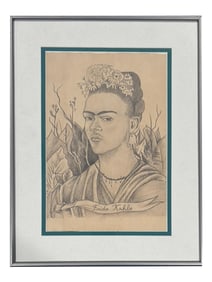 MEXICAN SELF PORTRAIT PAINTING ATTR TO FRIDA KAHLO