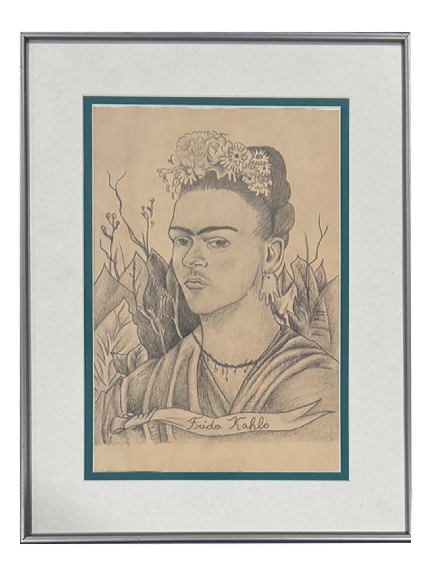 MEXICAN SELF PORTRAIT PAINTING ATTR TO FRIDA KAHLO (1 of 6)