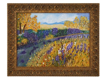 VINTAGE POST IMPRESSIONIST LANDSCAPE OIL PAINTING