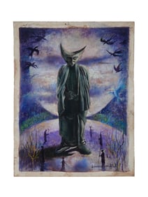 ATTR TO LEONORA CARRINGTON MEXICAN SURREALIST PAINTING