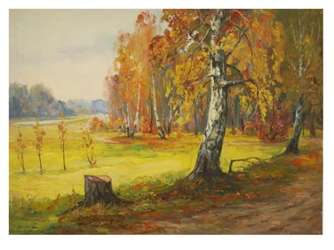 UKRAINIAN LANDSCAPE OIL PAINTING BY FEDIR KONOVALUIK