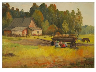 UKRAINIAN LANDSCAPE OIL PAINTING BY FEDIR KONOVALUIK