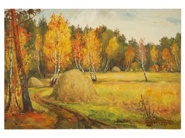 UKRAINIAN LANDSCAPE OIL PAINTING BY FEDIR KONOVALUIK