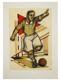 RUSSIAN SPORT MIXED MEDIA PAINTING BY IGOR LIBERMAN