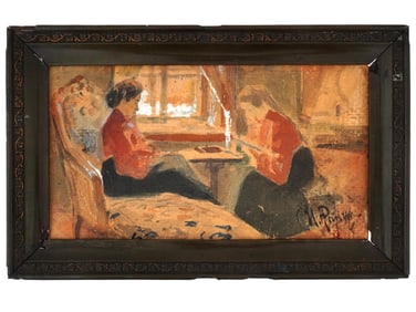 ATTR TO ILYA REPIN RUSSIAN MIXED MEDIA PAINTING