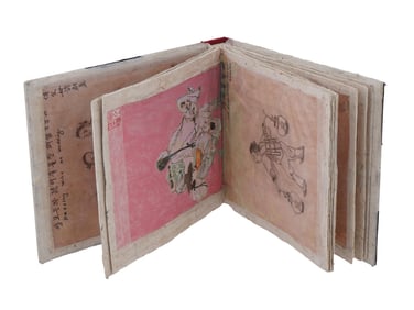 ANTIQUE KOREAN ALBUM DAILY LIFE SCENE PAINTINGS