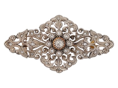 VINTAGE 14K GOLD DIAMOND PIN BROOCH