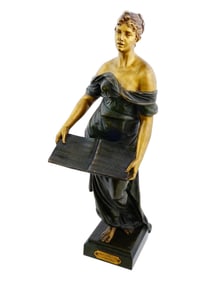 BRONZE SCULPTURE LA CHANSON AFTER EDMUND KLOTZ