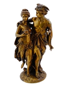 ANTIQUE FRENCH BRONZE SCULPTURE BY JEAN LOUIS GREGOIRE