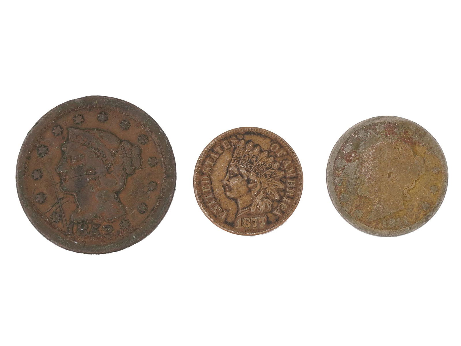 LOT OF ANTIQUE US MINT ONE CENT COINS (1 of 9)