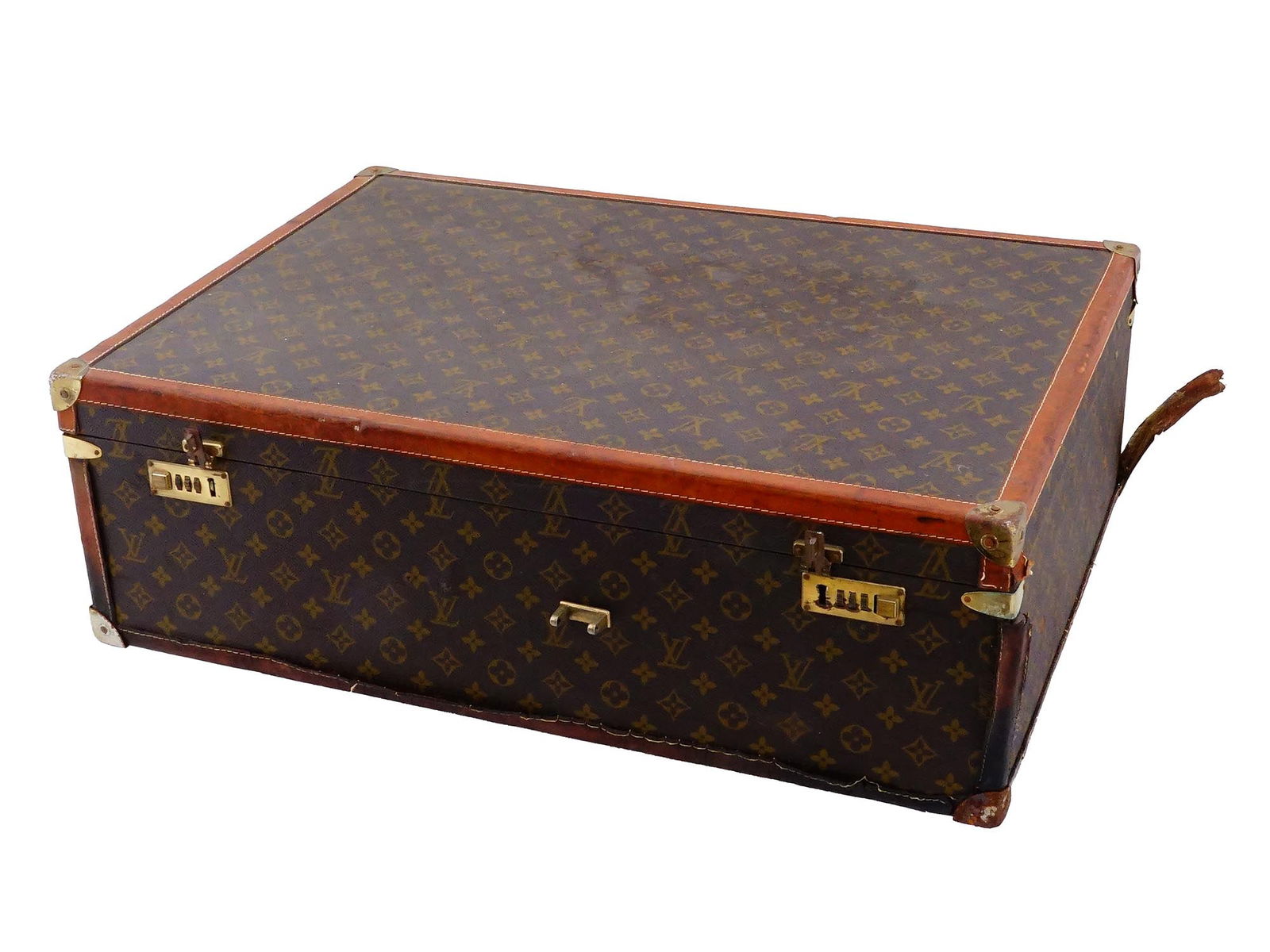 VINTAGE FRENCH LOUIS VUITTON SUITCASE WITH CODE LOCKS (1 of 15)