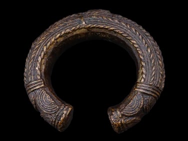 ANTIQUE WEST AFRICAN BRONZE MANILLA BRACELET