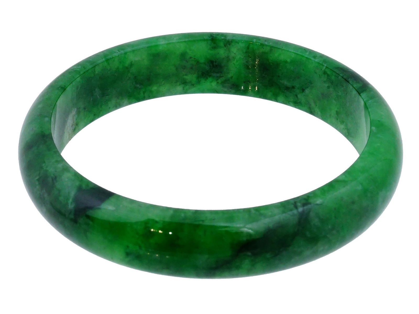 VINTAGE CHINESE CARVED JADE BANGLE BRACELET (1 of 4)