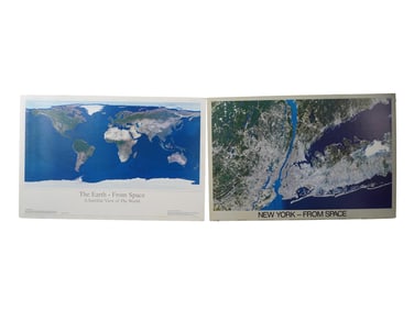LOT OF TWO AMERICAN SATELLITE VIEWS PRINTS