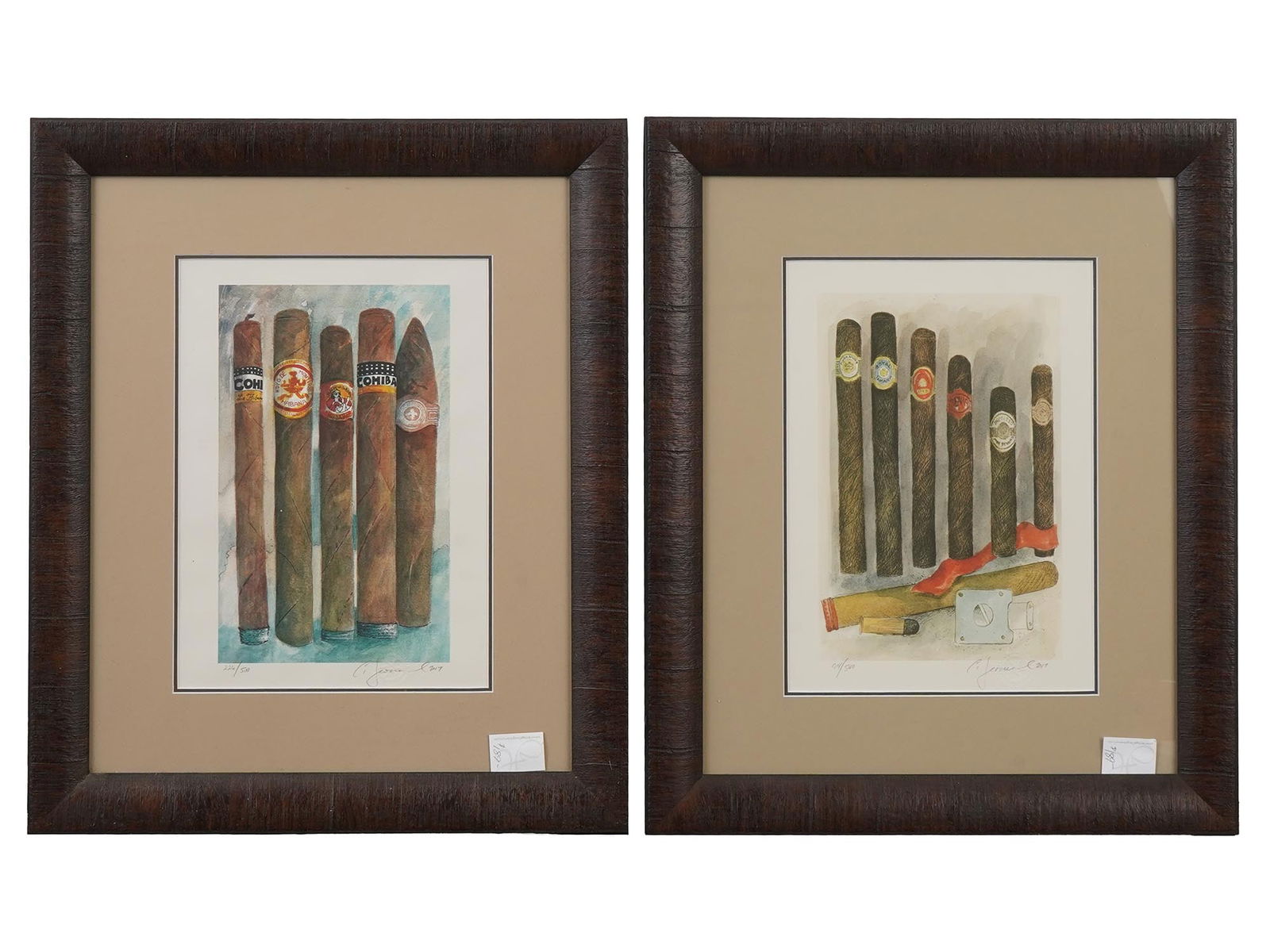 TWO COLORED LITHOGRAPHS SIGNED CHARLES LEONARD (1 of 8)