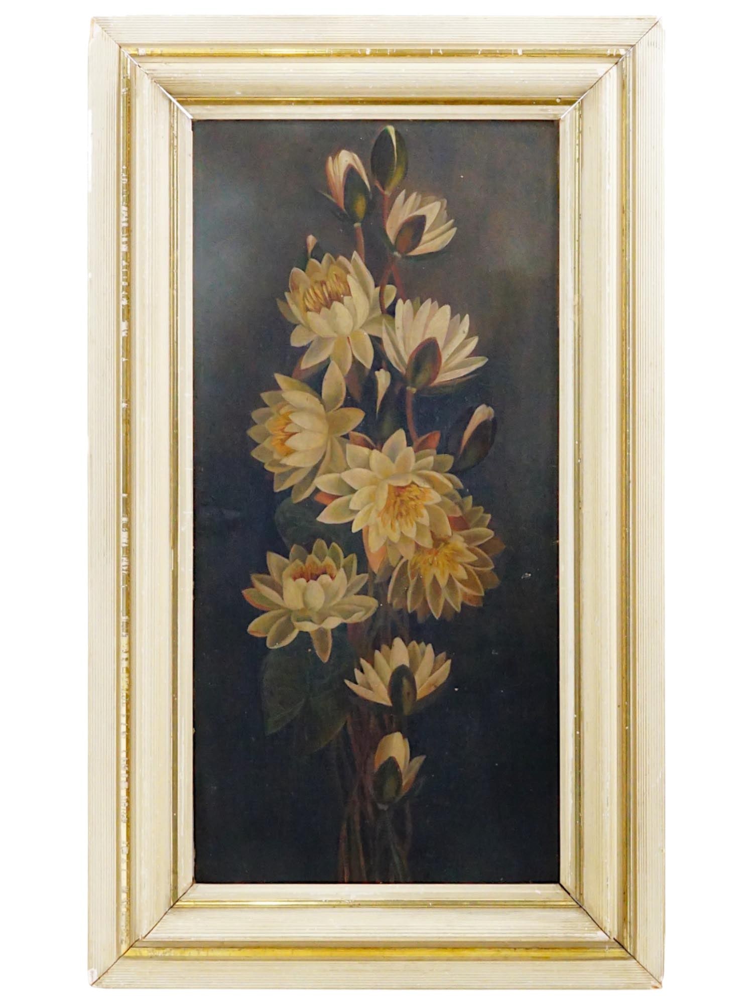 LOTUS PAINTING BY E.S. JONES MOTHER TO NANCY WILLIAMS (1 of 8)