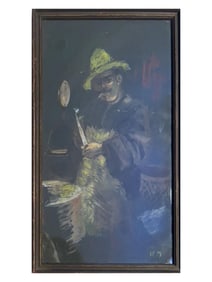 ATTR NICO PIROSMANI GEORGIAN MIXED MEDIA PAINTING