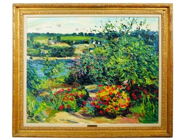 FRENCH OIL LANDSCAPE PAINTING BY GASTON SEBIRE