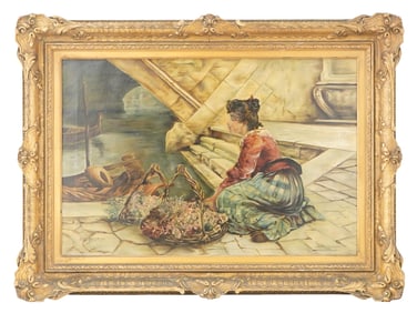 AMERICAN SCENE OIL PAINTING BY FREDERICK J BOSTON