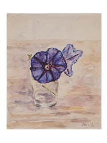 RUSSIAN WATERCOLOR PAINTING SIGNED MIKHAIL LARIONOV