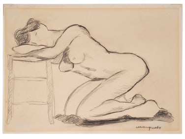 FRENCH CHARCOAL PAINTING BY ALBERT MARQUET