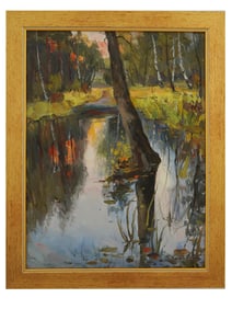 UKRAINIAN LANDSCAPE OIL PAINTING BY FEDIR KONOVALIUK