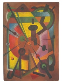 RUSSIAN AVANT GARDE PAINTING ABSTRACT COMPOSITION