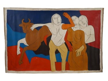 INDIAN ACRYLIC PAINTING AFTER TYEB MEHTA
