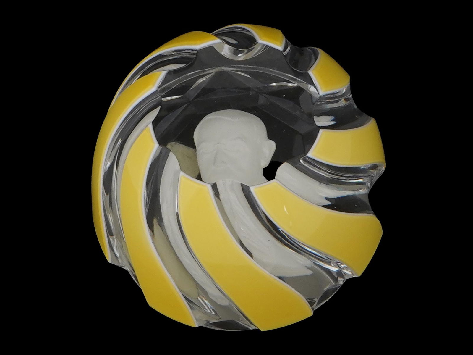 FRENCH BACCARAT CRYSTAL PAPERWEIGHT W WOODROW WILSON (1 of 10)