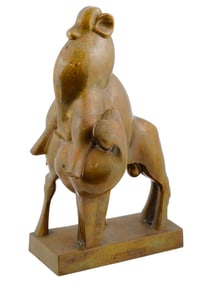 MODERNIST AMERICAN BRONZE SCULPTURE BY KUNST FOUNDRY