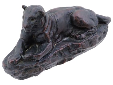 FRENCH BRONZE SCULPTURE BY ANTOINE LOUIS BARYE PANTHER