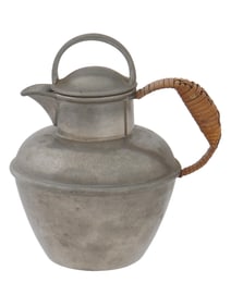 ANTIQUE AMERICAN ALUMINIUM PLATED PEWTER MILK PITCHER