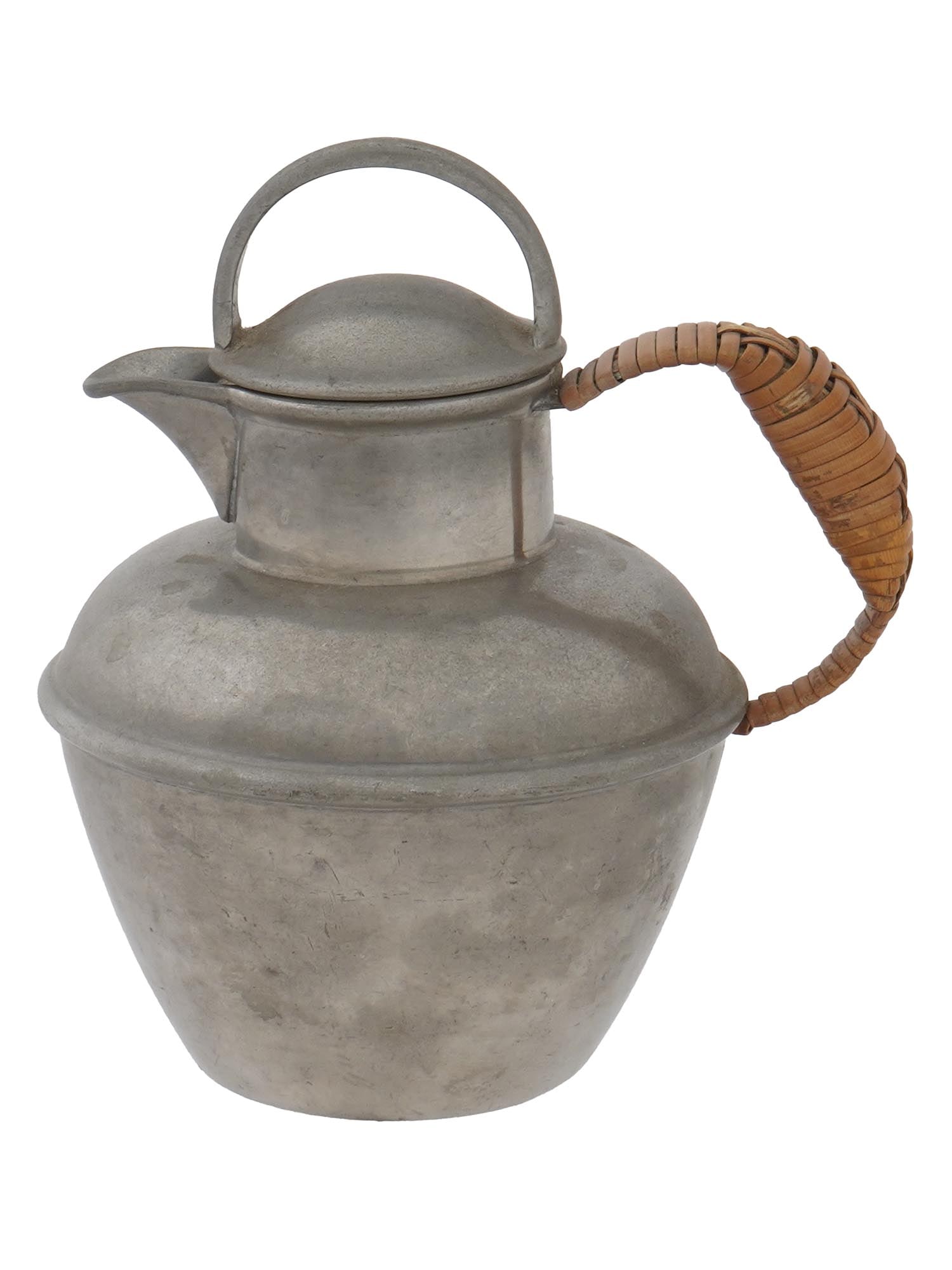 ANTIQUE AMERICAN ALUMINIUM PLATED PEWTER MILK PITCHER (1 of 9)