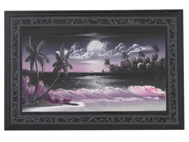 MEXICAN HAND PAINTED TERRACOTTA TILE PALM TREES