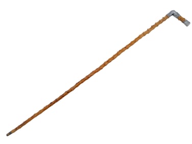 ANTIQUE ART NOUVEAU CARVED WOOD WALKING CANE