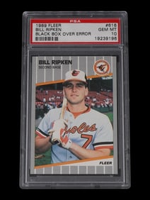 1989 FLEER BILL RIPKEN BLACK BOX ERROR PSA 10