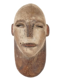 CENTRAL AFRICAN LUMBOH CARVED WOOD FANG NGIL MASK