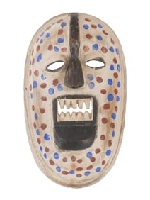 CENTRAL AFRICAN LUBA WOOD ZOOMORPHIC LEOPARD MASK