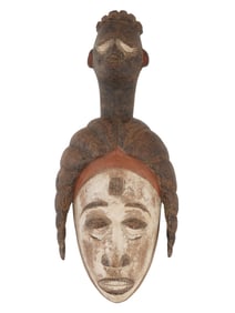 WEST AFRICAN NIGERIA CARVED WOOD IGBO MASK