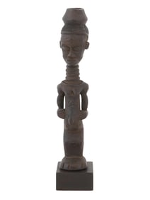 CENTRAL AFRICAN LUBA CULTURE FEMALE WOODEN FIGURE