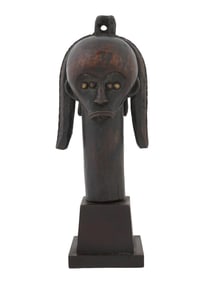 CENTRAL AFRICAN GABON FANG PEOPLE WOODEN HEAD SCULPTURE