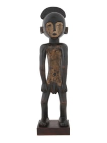 CENTRAL AFRICAN CONGO MBOLE CARVED WOOD FETISH FIGURINE