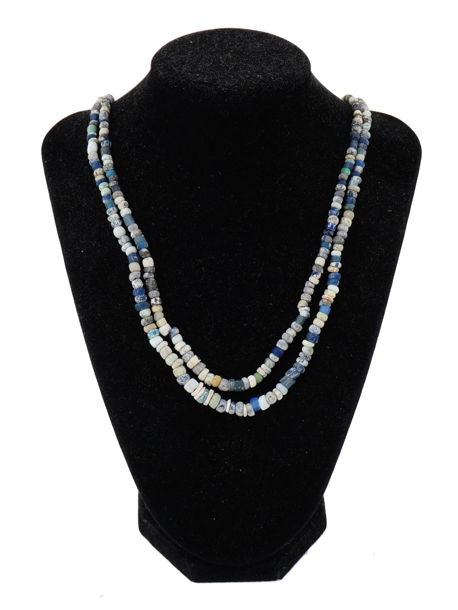 TWO ANCIENT ROMAN GLASS BEAD NECKLACES 100 TO 300 AD (1 of 3)