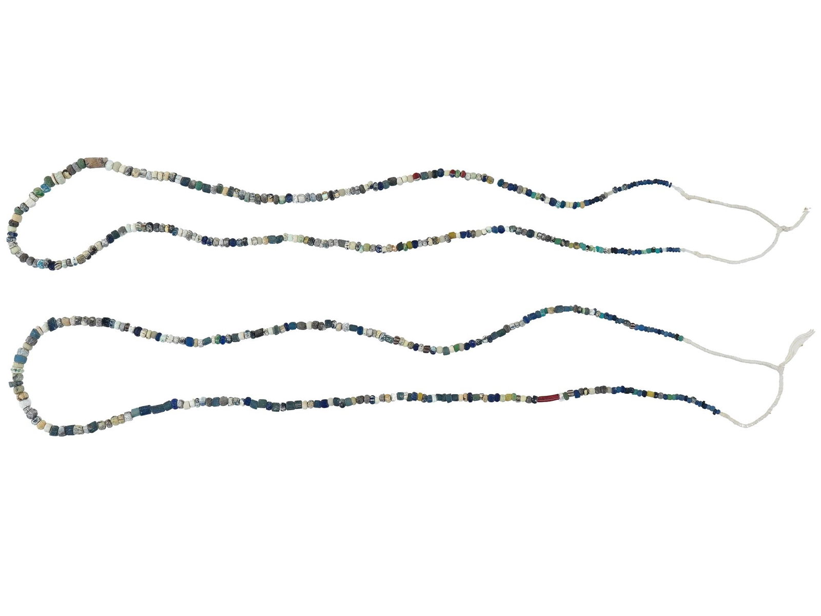 TWO ANCIENT ROMAN GLASS BEAD NECKLACES 100 TO 300 AD (1 of 5)
