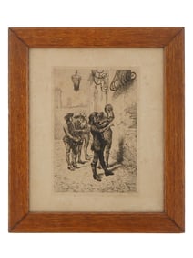ANTIQUE ITALIAN ETCHING BY ORESTE CORTAZZO