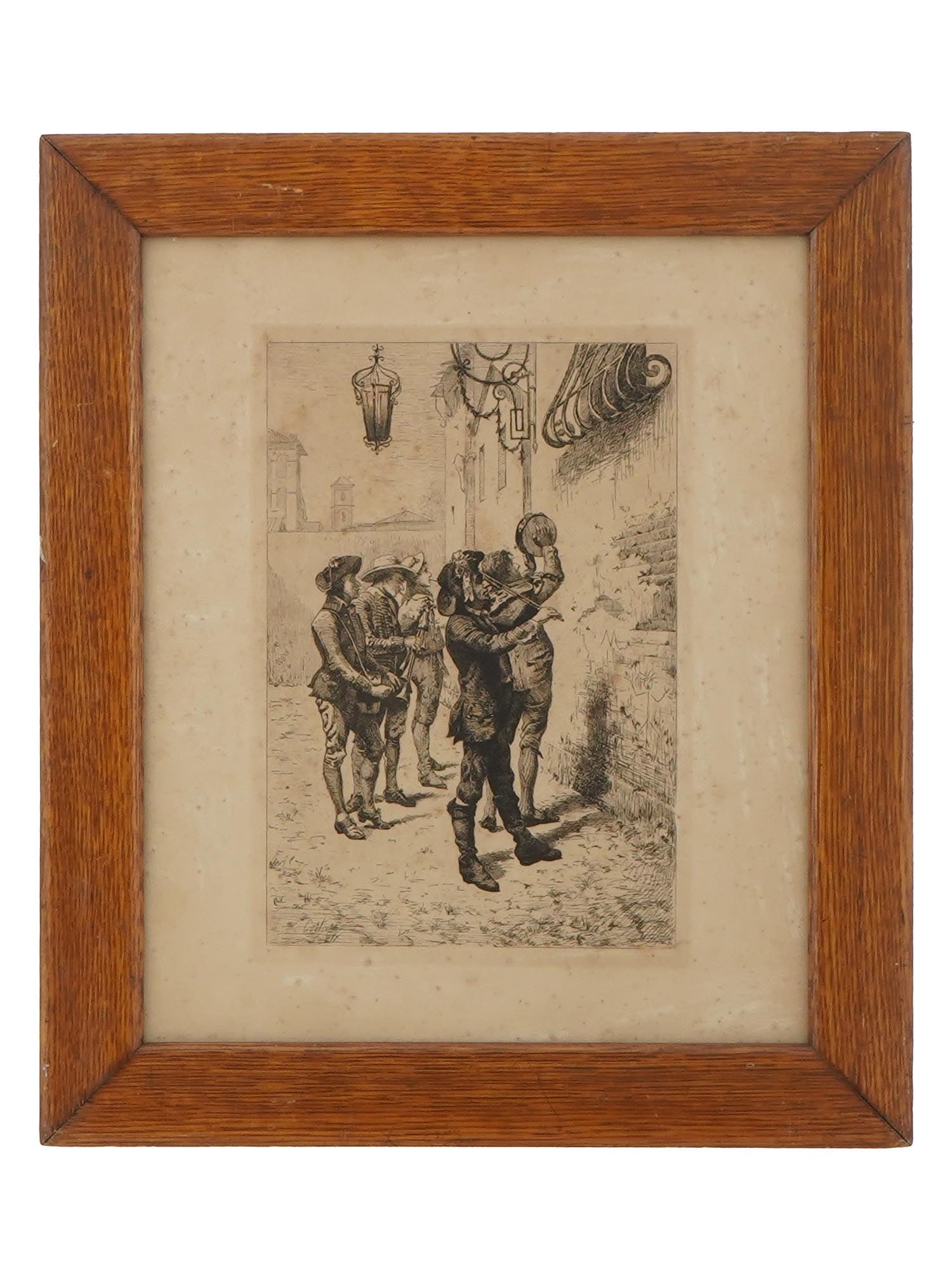 ANTIQUE ITALIAN ETCHING BY ORESTE CORTAZZO