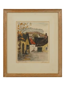 PAULOVITS PAL HUNGARIAN COLORED ETCHING