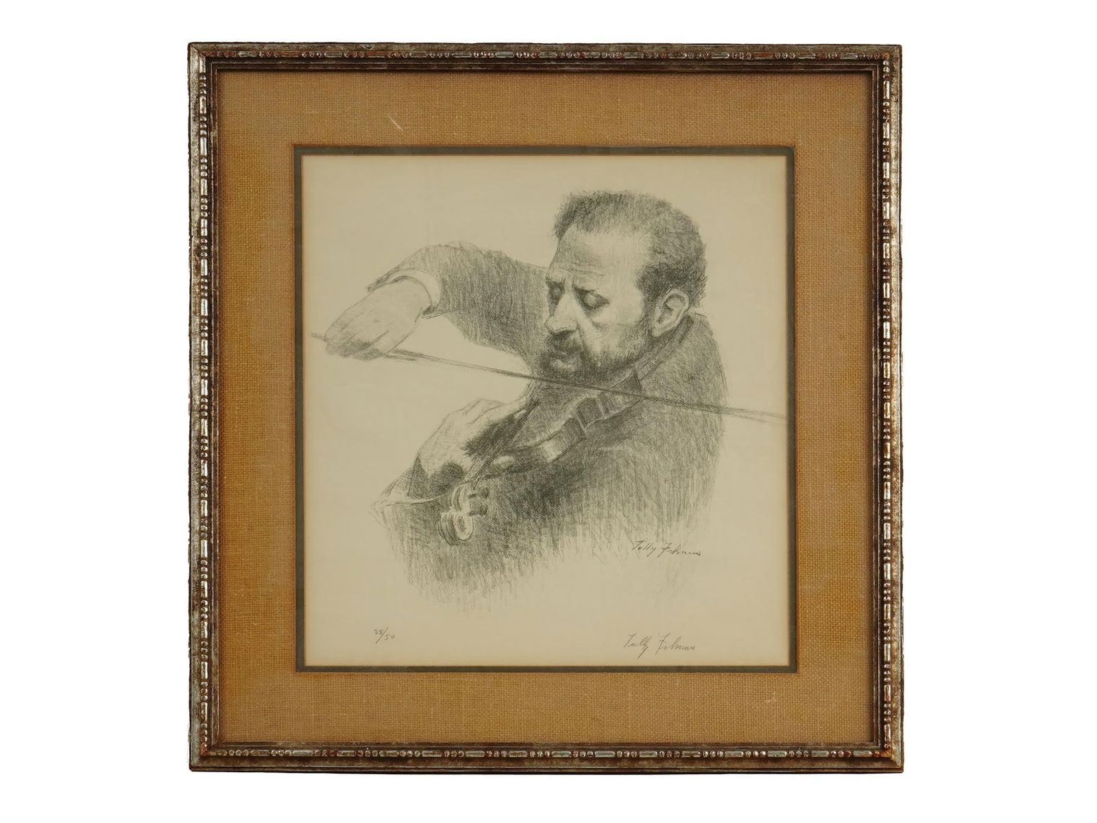 TULLY FILMUS AMERICAN LITHOGRAPH MAN PLAYING VIOLIN (1 of 6)