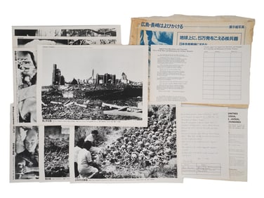 VTG JAPANESE HIROSHIMA PHOTO PRINTS AND DOCUMENTS