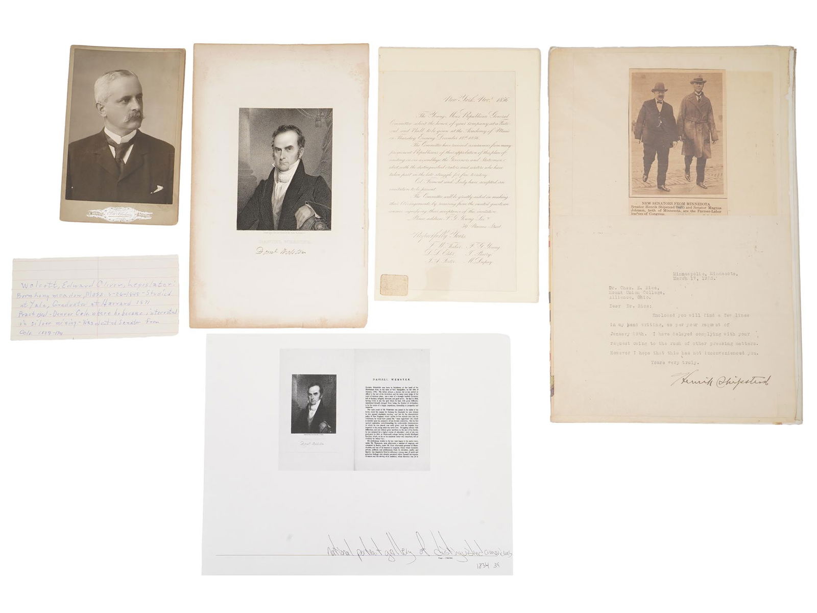 ANTIQUE AMERICAN GOVERNMENT DOCUMENTS AND PHOTO (1 of 7)